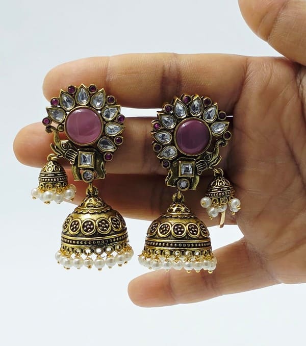 Elephant Bloom Jhumkas - Image 3