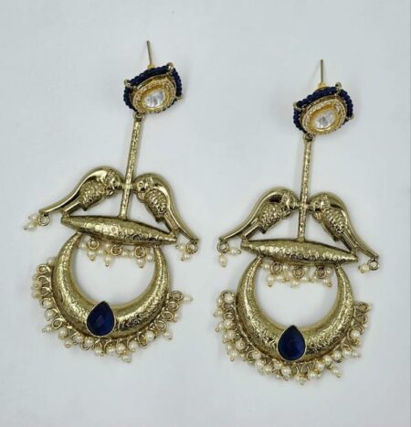 Padmavati Mayur Chandbali Earrings