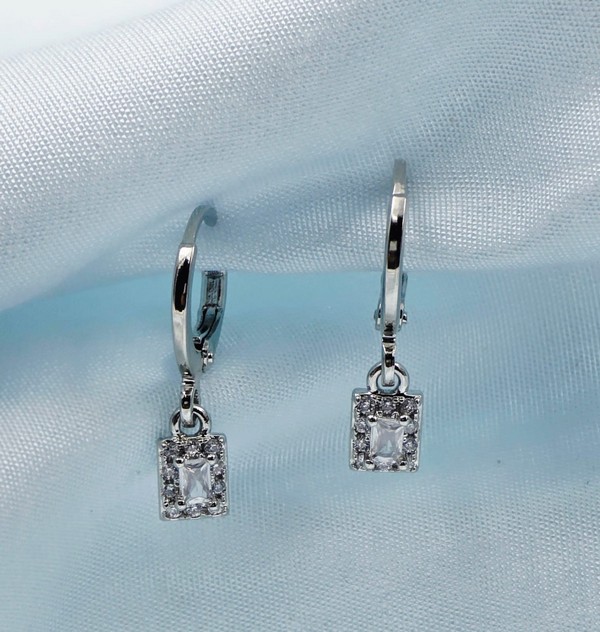 Minimalist Square Drop Hoops