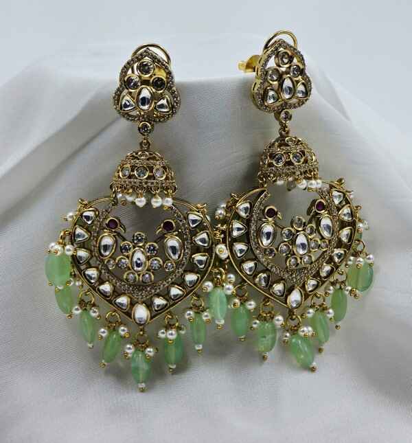 Dilnoor Jhumka Chandbali Earrings - Image 4
