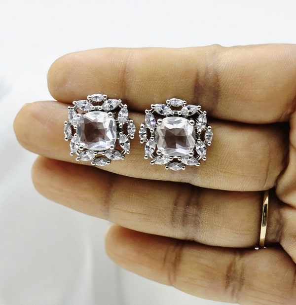 Starlit Cushion Stud - Image 2