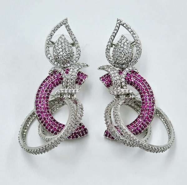 Dazzling Ruby Pink & Crystal Dangler
