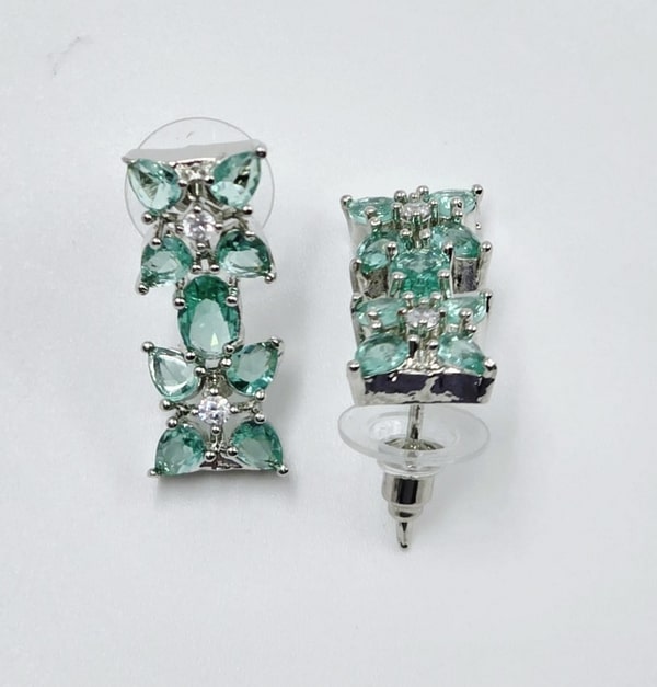 Icy Bloom Drop Earrings - Image 3