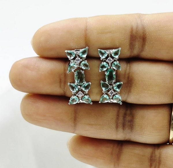 Icy Bloom Drop Earrings - Image 2