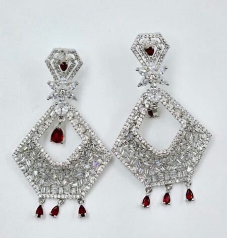 Crimson Cascade Dangle Earrings