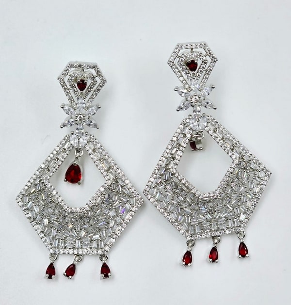 Crimson Cascade Dangle Earrings