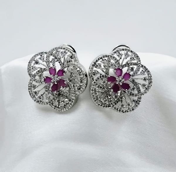 Rooh Gulabi Blossom Studs - Image 4