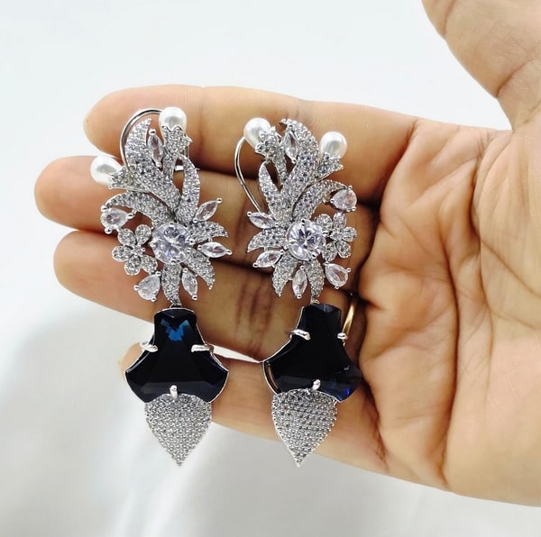 Starlit Cascade Drop Earrings - Image 3