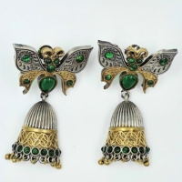 Oxidised Dual Tone Earrings