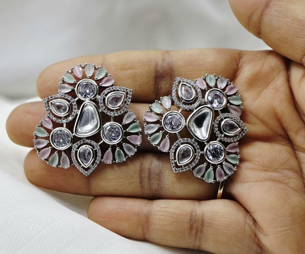 Mint Rose Radiance Studs - Image 4