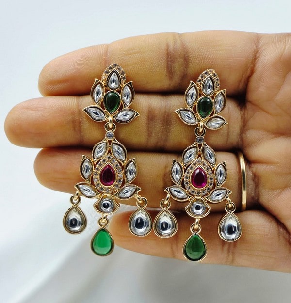 Kynaa Floral Dangle Earrings - Image 4